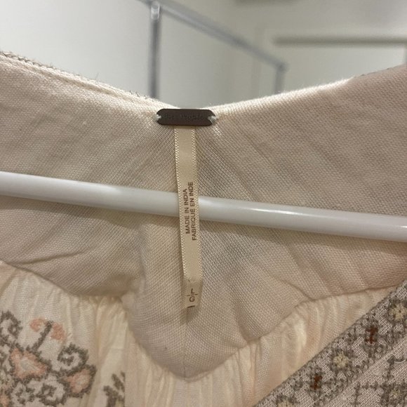 Free People Embroidered Bell Top, Cream/Earth Tones - Picture 5 of 6